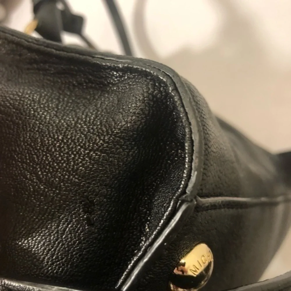 Michael kors black leather Hamilton bag